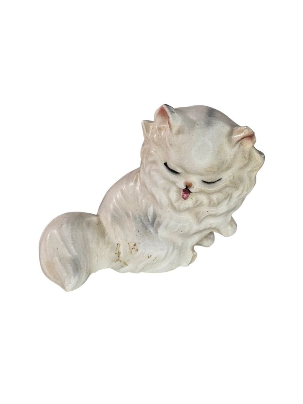 Josef Originals Persian Cat Licking Preening Miniature Figurine *FLAW*